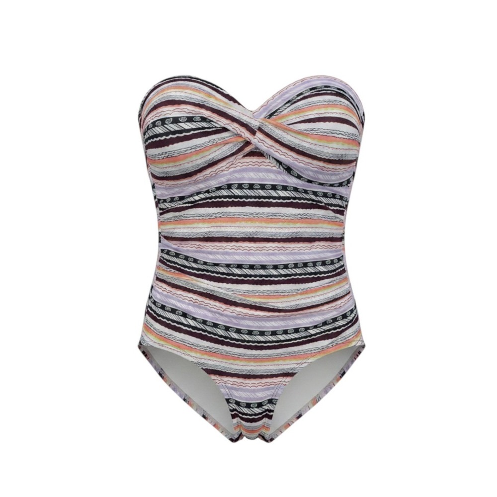 Anne Cole Womens Multi Color Striped Twist Front One Piece Swimsuit 19MO00553 12